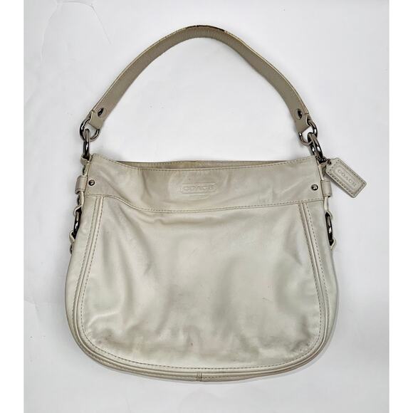 Coach Zoe Cream Leather Shoulder Bag - Picture 1 of 8